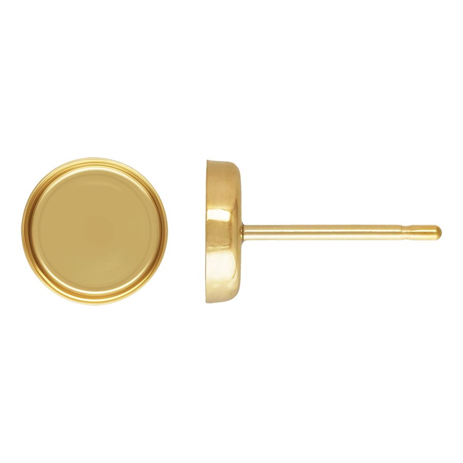 Gold Filled Round Bezel Earring post settings 6mm