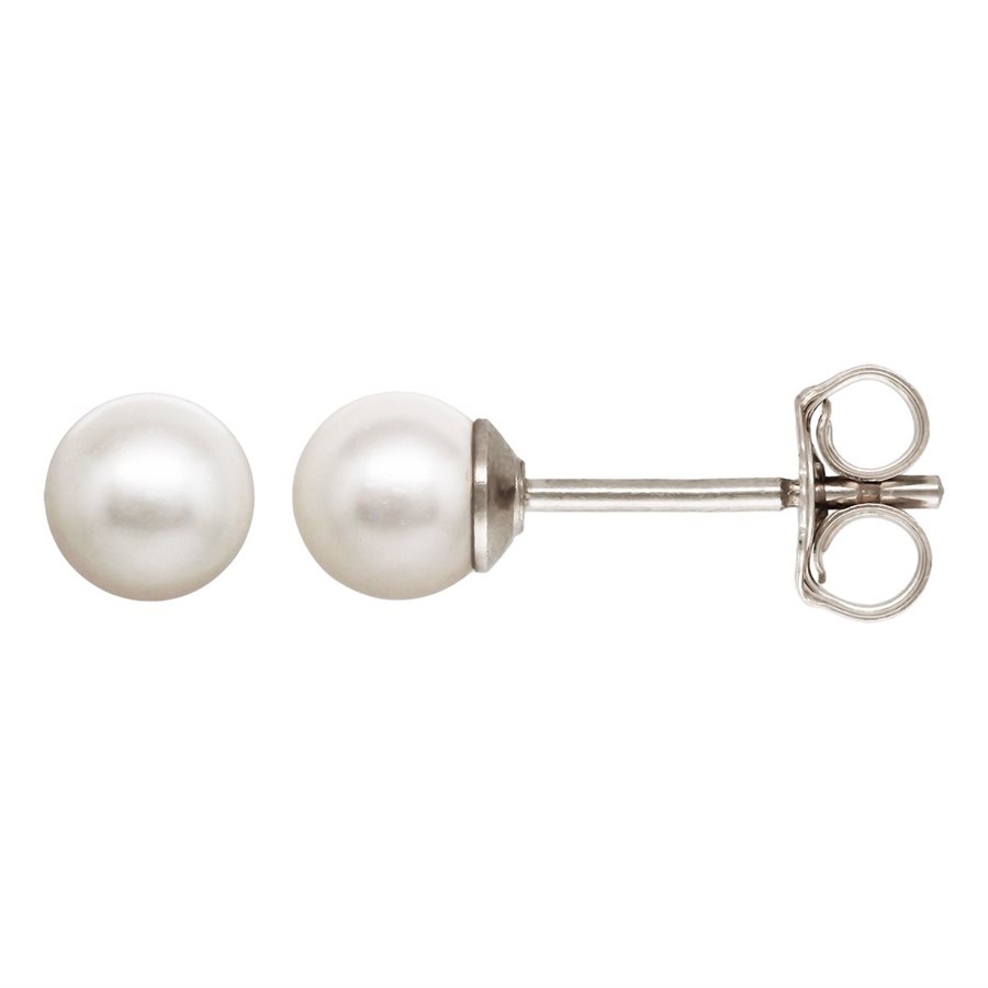 8mm Pearl Cup Earring Posts with Ear Backs