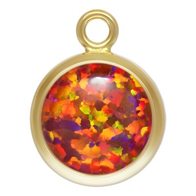 6.0mm Red Bello Opal Bezel Drop