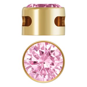 6.0mm Pink 3A CZ Bezel Pendant