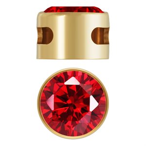 6.0mm Garnet 3A CZ Bezel Pendant