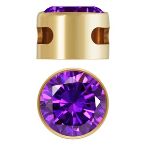 6.0mm Amethyst 3A CZ Bezel Pendant