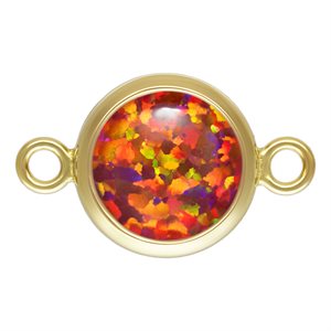 6.0mm Red Bello Opal Bezel Connector