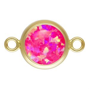 6.0mm Hot Pink Bello Opal Bezel Connector