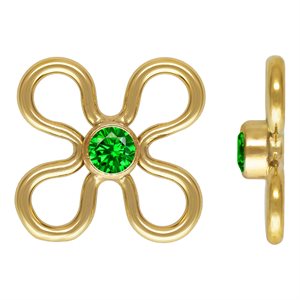 7.5mm Flower Connector w / 2mm Green CZ 3A