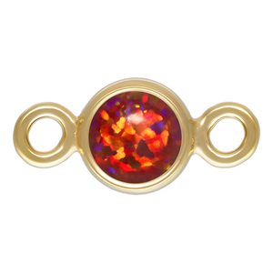 3.0mm Red Bello Opal Bezel Connector