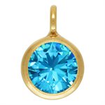 4.0mm Swiss Blue CZ Drop w / Perp Ring