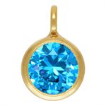 4.0mm Aqua Blue CZ Drop w / Perp Ring