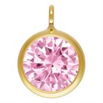 6.0mm Pink CZ Drop w / Perpendicular Ring