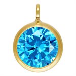 6.0mm Aqua Blue CZ Drop w / Perp Ring