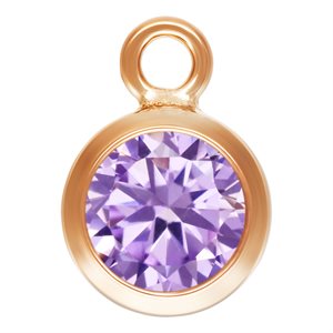 4.0mm Lt. Amethyst 3A CZ Bezel Drop