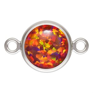 6.0mm Red Bello Opal Bezel Connector AT