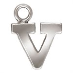 Block Letter 'V' Charm (0.5mm Thick) AT