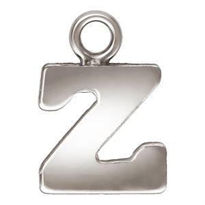 Block Letter 'Z' Charm (0.5mm Thick) AT