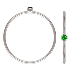 2mm Green 3A CZ Stacking Ring Size 9 AT