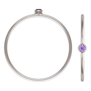 2mm Lt Amethyst 3A CZ Stacking Ring Size 9 AT
