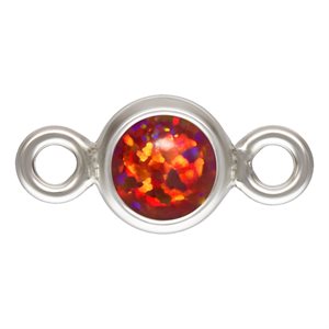 3.0mm Red Bello Opal Bezel Connector AT