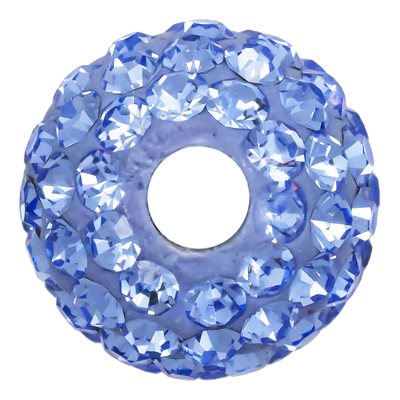 8.0mm Lt Sapphire Crystal Bead 2.5mm Hole