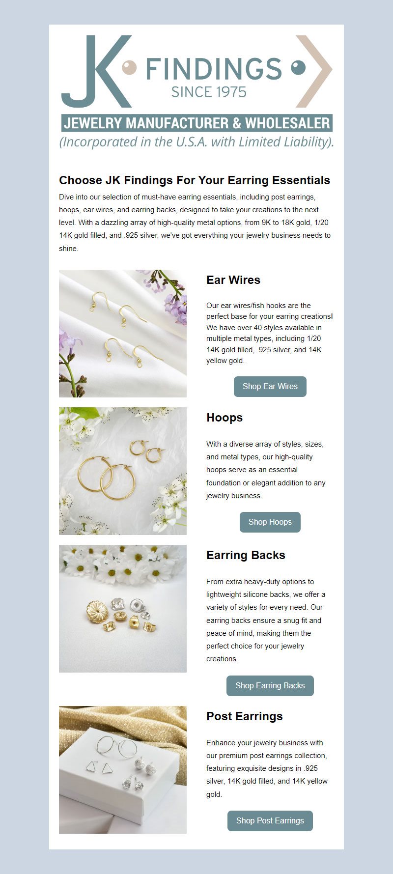 Choose JK Findings For Your Earring Essentials