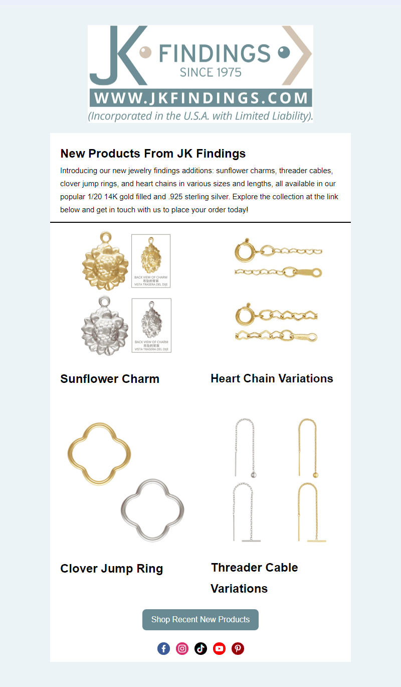 New Products From JK Findings